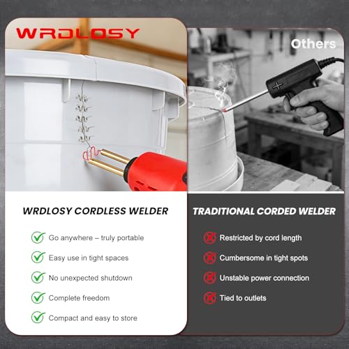 Cordless Plastic Welder, 2600mAh Battery & 3S Rapid Heat to 1380°F, USB-C Rechargeable Hot Stapler Kit with 400PCS Stainless Steel Staples & LED Light for Car Bumper, Kayak, Household Plastic Repair