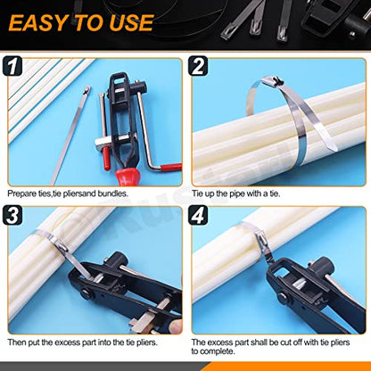 37Pcs 4" 8" 14" Automotive CV Joint Boot Clamp Pliers with 304 Stainless Steel CV Joint Boot Band Clamps Adjustable Assortment Kit Axle Clamp Tool for Auto, ATV