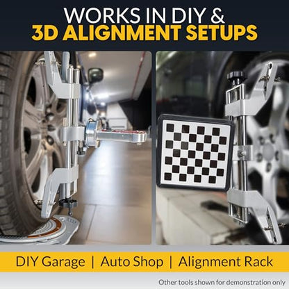 AutoSolo 3D DSP Wheel Alignment Clamp with Magnetic Adapter for Camber Caster Gauge Attachment - Essential Wheel Alignment Tool Automotive Accessory - Front End Alignment Tool for 11-25" Rims (2 Pack) - size: 2 Pack