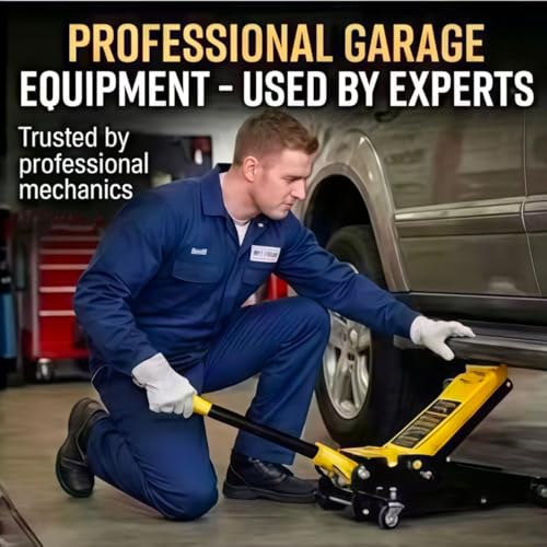 3 Ton Low Profile Floor Jack, All-Steel Heavy-Duty Hydraulic Car Jack with Dual Pistons Quick Lift Pump, Pro-Grade Garage Jack for Trucks SUVs, Lifting Range 3.35"-19.69"