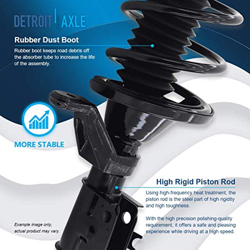 Detroit Axle - 1.7L 4pc Front Strut Sway Bar for 2003-2005 Honda Civic, Strut w/Coil Spring Stabilizer Sway Bars 2003 2004 2005 Replacement Suspension Kit Quick Install Ready Struts Shocks Assembly - size: 4QS2400017/Sway Kit