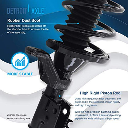 Detroit Axle - 1.7L 4pc Front Strut Sway Bar for 2003-2005 Honda Civic, Strut w/Coil Spring Stabilizer Sway Bars 2003 2004 2005 Replacement Suspension Kit Quick Install Ready Struts Shocks Assembly - size: 4QS2400017/Sway Kit
