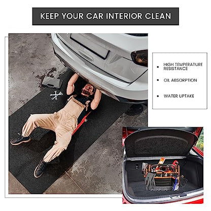 1 Pcs Oil Spill Mat Set (36"×60") - Complete Garage Floor Protection - Front & Rear Car Coverage - Reusable Washable Oil Drip Mats