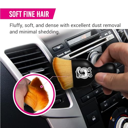 H.O.W 2 PCS Car Interior Detailing Brushes Automotive Cleaning Brush Kits for Vent Seat Crevice Dashboard Leather Air Conditioner