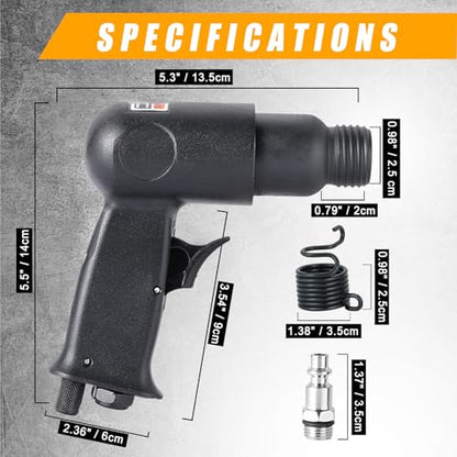 150mm Air Hammer Kit with 4 Chisels & Quick Change Retainer, 4500 BPM Pneumatic Hammer Shovel Tool, Air Shovel Tool for Automotive, Metal, and Masonry Work