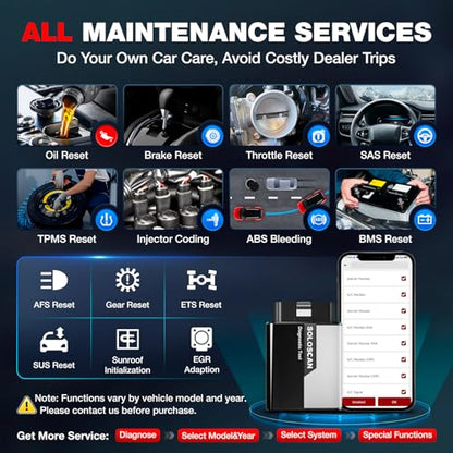 Kingbolen Soloscan for Honda Acura OBD2 Scanner Bluetooth, Bidirectional Test Full System Diagnostic Scan Tool for Android & iOS, All Reset Services, AutoVin, Lifetime No Subscriptions