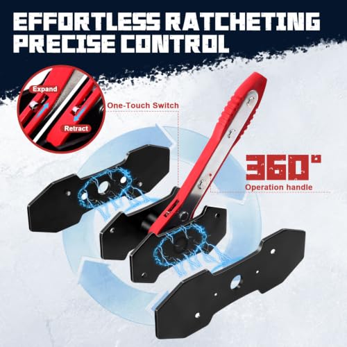 Brake Caliper Compression Tool - Ratchet Piston Press with 2 Steel Plates for Disc Brake Pad Spreader,Car Caliper Repair