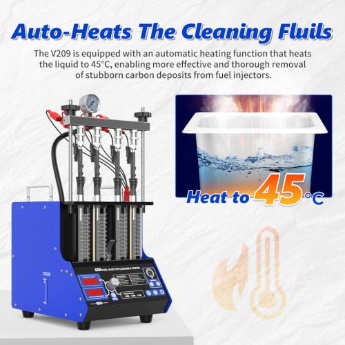 BELEY V209 GDI Injector Cleaner Tester Machine Heated Ultrasonic Fuel Injection Systems Cleanning 4-Cylinder 110V for PIEZO/EFI/FSI Gasoline Diesel,Motorcycle - size: ‎‎GDI/PIEZO V209