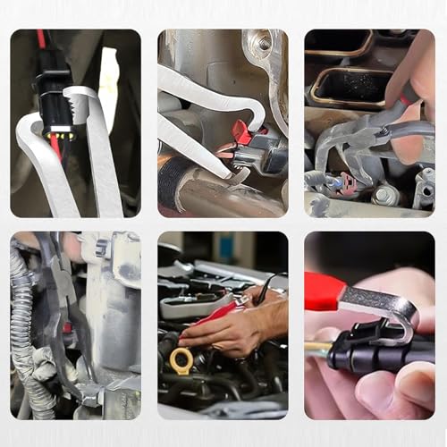 3-Piece Electrical Disconnect Pliers Set – 60° Angled & Straight Automotive Connector Pliers with Double-Ended Separator Tool, Non-Slip Grip for Wiring Harness & Sensors – Ideal for Gifts for Men