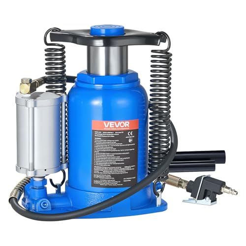 VEVOR Air Hydraulic Bottle Jack, 32 Ton/70500 LBS, Hydraulic Floor Car Jack with Manual Hand Pump, Heavy Duty Pneumatic Bottle Jack Hoist for Auto Truck Travel Trailer Repair Lift - size: 32T Air Hydraulic