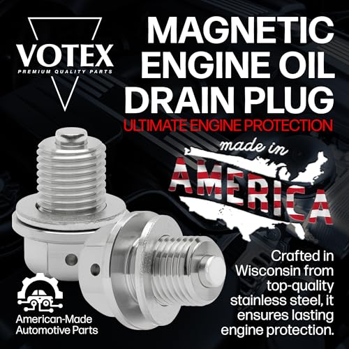 M14x1.5MM Magnetic Engine Oil Drain Plug High-Temperature Neodymium Magnet | USA Made, Stainless Steel - For Acura, Audi, Chevrolet, Chrysler, Dodge, Ford, Honda, Hyundai, Jeep, Kia + More - size: M14-1.5 Magnetic Drain Plug