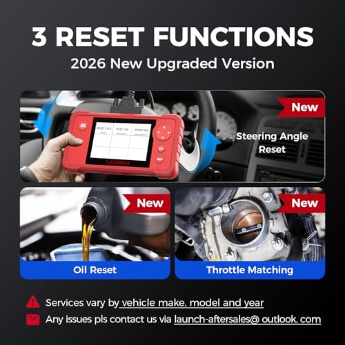 LAUNCH X431 Creader VII+ V2.0 Car Code Reader 2026,Full EOBD OBD2 Scanner Testing Engine/Transmission/ABS/Airbag System, 3 Reset Oil Service/Throttle Relearn/SAS Reset, Lifetime Free Update