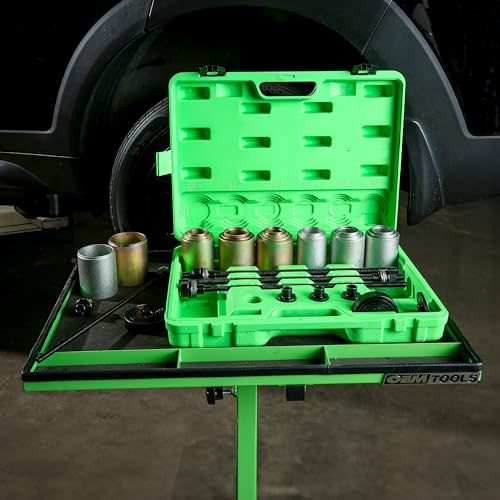 OEMTOOLS 27212 Manual Bushing Removal Tool Set, Suspension and Wheel Bearing Service Kit, 20 Cups and Adapters for Bushing, Seal, and Bearing Replacement, Control Arm and Axle Repair