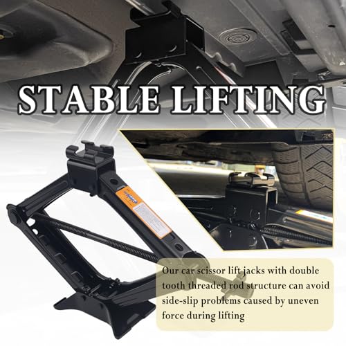 Car Scissor Jack Kit with Lug Wrench & Ratchet Wrench,2T Car Jack Kit for Cars Lifting & Tire Changing,Heavy Duty Scissor Jacks for Cars Tools Lift Range from 3.93" to 15.35"