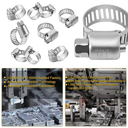 WINL Stainless Steel Hose Clamps - 22 Pack Worm Gear Drive Hose Clamps Micro Size 6 Clamping Range from 5/16 Inch to 7/8 Inch (8mm-22mm) for Automotive Plumbing, 1/2'', 3/4'' Clamps - size: Micro#6 (5/`6" ~ 7/8")