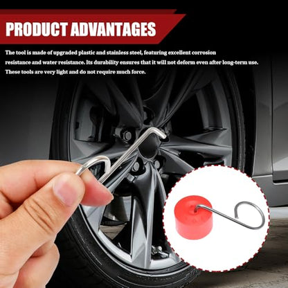 3PCS Car Wheel Hub Bolt Nut Cover Removal Tool, Lug Nut Removal Tool, 3 Styles Lug Cap Cover Remover Set, Car Accessories Wheel Hub Puller & Bolt Cap Remover Hook Universal for Most Vehicles
