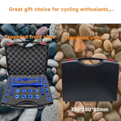 Bike Bearing Press Kit, ROWYOU Bicycle Bearing Press Set Include 35 Bearing Adapters & Bike Headset Press Tool & Carry Case, Heavy Duty Bike tool for Wheels/Hub BB Axis Turning Point Tool