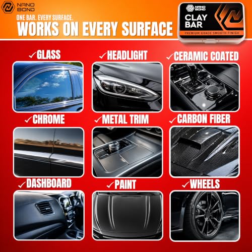Nano Bond Clay Bar with Ceramic Detailer Spray Kit – 2 Pack 100g Premium Clay Bars + 16oz SiO2 Hydrophobic Quick Detailer, Car Detailing Kit for Paint Decontamination, Prep & Protection – Cars, Trucks