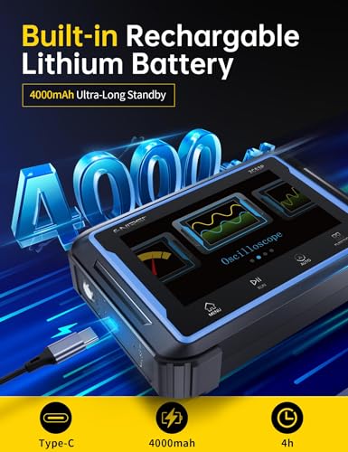 FNIRSI 2C53P Handheld Tablet Oscilloscope Multimeter DDS Signal Generator 3 in 1, 2CH Automotive Oscilloscope Multimeters with 50Mhz Bandwidth, 19999 Counts, 250MS/s Sampling, 4.3 inch Touch Screen