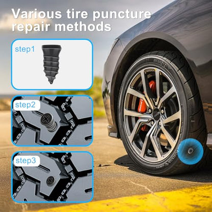 36Pcs Spiral Tire Repair Rubber Studs, Vacuum Tyre Plug Repair Kit for Motorcycle Truck Tractor