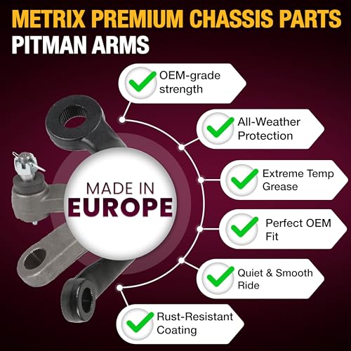 Metrix Premium Chassis Parts Pitman Arm Fits Ford Bronco 1980-1996, F-100 | 1980-1983, F-150 1980-1996, F-250 1980-1986, F-350 1980-1986, F150 (Mexico) 1990-1994, Replacement K8755, Made in Europe - size: K8755