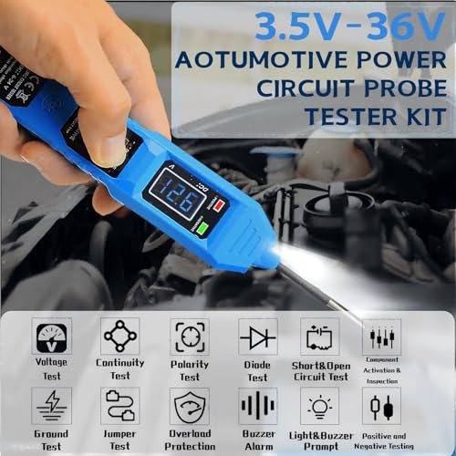 Power Probe, 3.5V-36V DC Power Probe Short Finder | Circuit Tester & Voltage Tester with Test Light, Automotive Circuit Breake Finder Tool for Continuity Testing