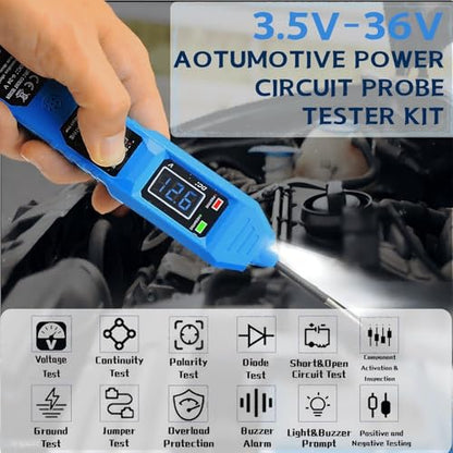 Power Probe, 3.5V-36V DC Power Probe Short Finder | Circuit Tester & Voltage Tester with Test Light, Automotive Circuit Breake Finder Tool for Continuity Testing