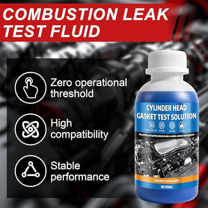 JAOJAO Head Gasket Tester Kit, Combustion Leak Tester, Head Gasket Tester | Universal Radiator Adapter, Non-Destructive Fast Engine Diagnostic Tool, for Cars, Trucks, Suvs, 100ml, Blue