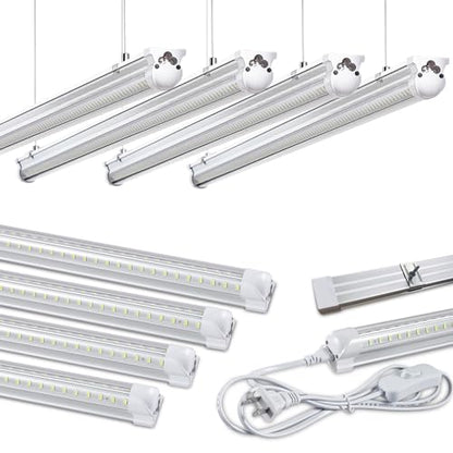 Skymoatled 8Pack 4FT LED Shop Light Garage Lights,50W 6000K 7500LM White Light,Hanging/Surface Mount,T8 4FT Tube Lamp for Warehouse Workshop Basement,Linkable LED Shop Lights,Plug and Play - size: 4FT-8Pack-6000K