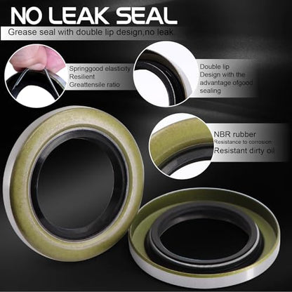 4 Sets L44643 Bearing Kit for 1 inch Axles Trailer Wheel Hub, with 12192TB Seal OD 1.980'', Dust Cover and Cotter Pin, Rotary Quiet High Speed and Durable