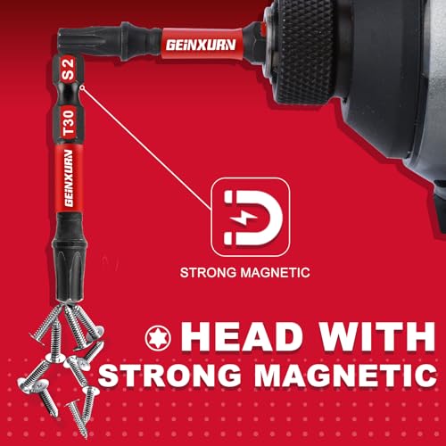 Geinxurn 51 Pieces T30 Impact Tough Magnetic Screwdriver Bit Set, 1 In. #30 Torx Head Power Bit Set, S2 Alloy Steel T30 Star Bit with 1Pcs Impact Bit Holder - size: 2"-51PCS, style: T30