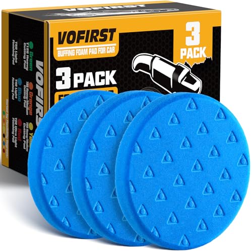 Buffing Pads Esponja para Pulir Carros, 3Pcs Polishing Pad 5.5 Inch Face for 125mm Backing Plate Compound Buffing Sponge for Car Buffer Polisher Compounding, Polishing and Waxing - color: Blue, size: 5.5 - Inch