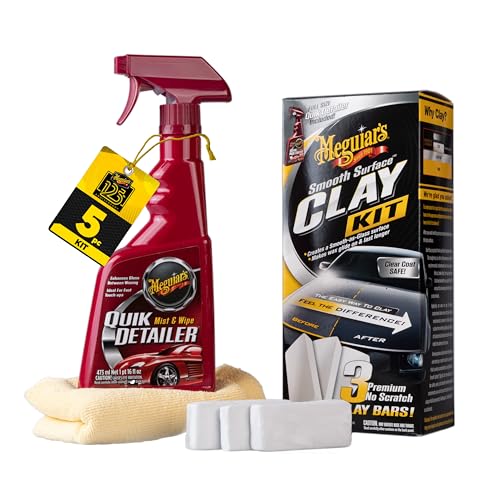 Meguiar's G191700 Smooth Surface Clay Kit, Safe and Easy Car Claying for Smooth as Glass Finish - size: 1 Count (Pack of 1), style: Clay Kit (180g)
