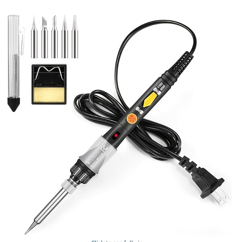 Soldering Iron Kit Electronics,80W Digital LCD Display Welding Iron (392℉ - 842℉) With On/Off Switch And Temperature Adjustable, Fast-Heating Ceramic Thermostatic Design Soldering Kit