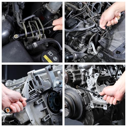 WORKPRO Extra Long Ratcheting Wrench Set, 9-Piece Anti-Slip Double Box Wrenches Set, SAE 5/16-3/4 in, 72-Teeth, Cr-V Steel and Black Electrophoretic Coating Wrenches with Rolling Pouch - size: SAE