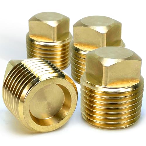 HAPDEN Boat Plugs 1/2 Inch Npt Solid Brass Boat Drain Plug, 4 Pack Garboard Drain Plug Boat Drain Plug Fits Most Boat Hulls (1/2 Inch NPT) - color: Yellow