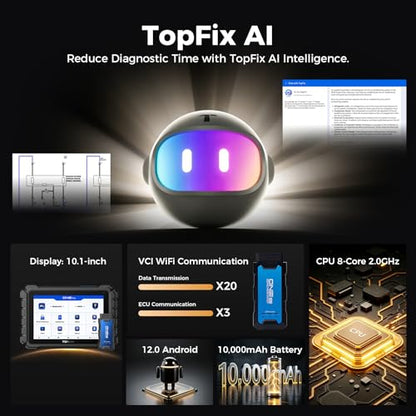 TOPDON ONE Plus OBD2 Scanner, Professional Bidirectional Scan Tool, ECU Programming & Coding, 50+ Reset, J2534 Pass-Thru/DoIP, Automotive Diagnostic Tool for All Vehicles with Topology Mapping
