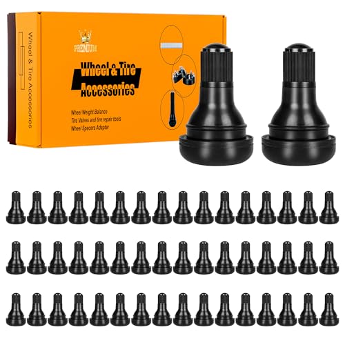 50 Pcs TR412 Snap-in Tire Valve Stems, EPDM Rubber Tubeless Valve Stems Fit 0.453" (11.5mm) Rim Holes for Passenger Cars, SUVs, ATVs, RVs - size: TR412