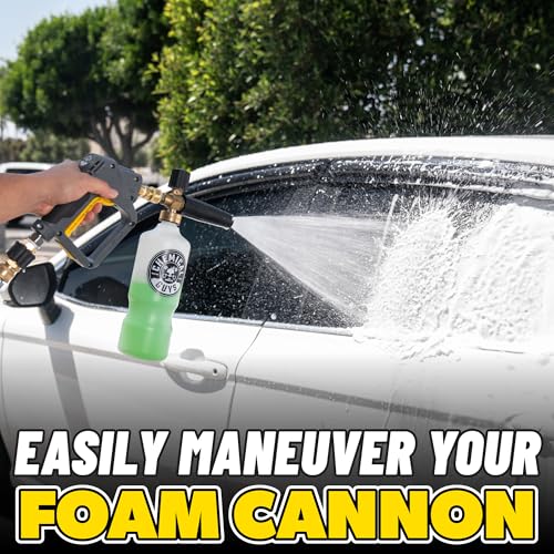 Chemical Guys, Snubby Short Pressure Washer Gun with Foam Cannon Attachment | Short-handle gun fits gas and electric washers for better control, pairs with a foam cannon for thick suds