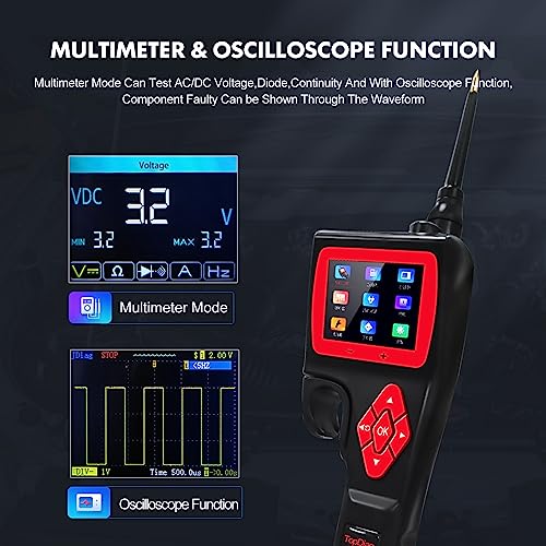 Topdiag P200 Power Circuit Probe Kit - Test Light Automotive Circuit Tester Circuit Breaker Finder Tool, Relay Tester Multimeter, Oscilloscope, Fuel Injector Tester - 9~30V - style: P200