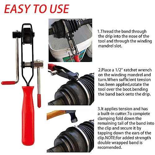 22Pcs CV Joint Boot Clamp Pliers with 2 types of CV Boot Clamps Kit, Ear Boot Tie Pliers, Car Band Tool Kit, Automotive Hose Axle Plier CV Clamp Tool CV Joint Banding Tools for Most Cars