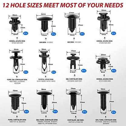 Nilight Trim Removal Tool 102 Pcs, Auto Push Pin Bumper Retainer Clip Set Fastener Terminal Remover Tool Round Handle Crowbar Kit Car Panel Radio Removal Auto Clip Pliers - color: 102 Clips+ Remover Tools Blue