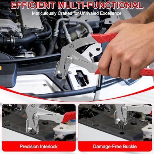 Car Clip Pliers, Clip Removal Tool with Spring-Loaded Lever for Auto Trim & Fastener Removal, Easily Remove Fasteners, Clips, and Rivets, Damage-Free Interior & Exterior Disassembly Tool
