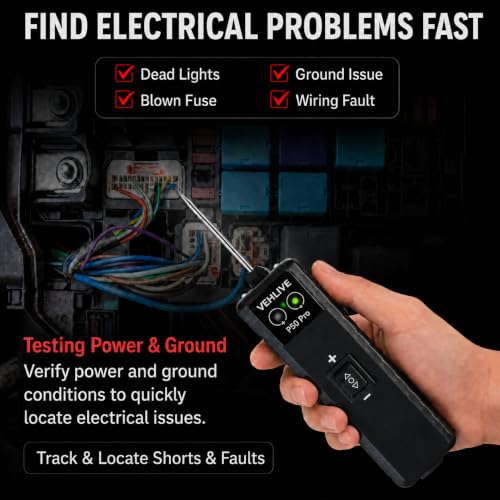 P50 Pro Power Circuit Probe Tester, 6-24V DC Automotive Circuit Tester with Component Activation, Dual LEDs, Manual Reset Protection, Polarity & Continuity Test, Short Finder Test Light