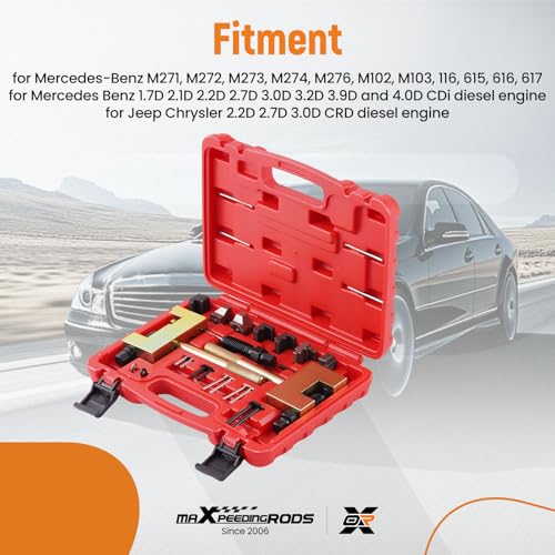 maXpeedingrods Engine Timing Chain Removal Installer Breaker Tool Kit Camshaft Riveting Tool for Mercedes Benz M271 M272 M273 - style: 18 Pcs