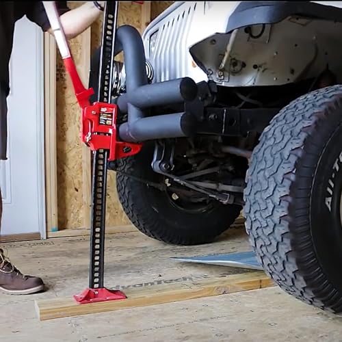 BIG RED TR6501B Torin 48" Ratcheting Off Road Utility Farm Jack, 3 Ton (6,000 lb) Capacity, Red - size: 48 inch Red