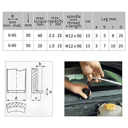 Advanced Adjustable Wiper Arm Puller - OTUAYAUTO Battery Terminal Removal Kit, Heavy Duty Windshield Wiper Remover Tool