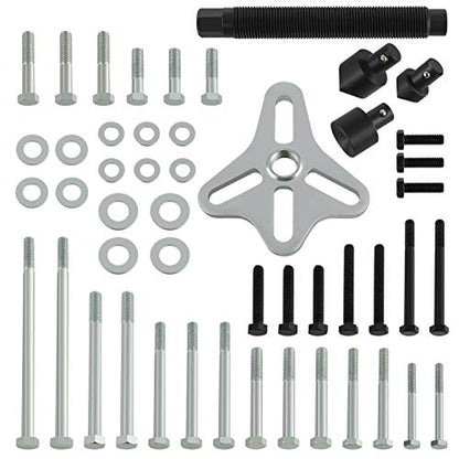 46 Pieces Steering Wheel Puller Kit, Use with Harmonic Balancers, Crankshaft Pulleys and Gears, Work on Most Cars, Pickups, SUVs