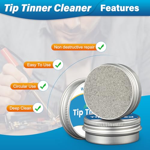Tip Cleaning Kit, Solder Wick, 0.6mm Solder Wire, Solder Iron Tip, Brass Cleaning Wire, Soldering Tip Cleaner, Cleaning Sponge & Solder Flux, Supplied By Wonderway (SWK-002) - color: Swk-002