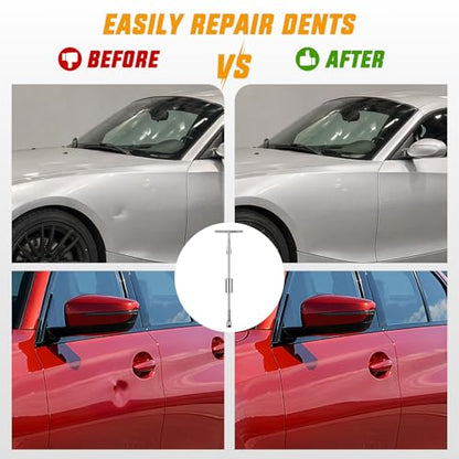 GOOACC Car Dent Puller Repair Kit Paintless Dent Removal Tool 2 in 1 T-Bar Slide Hammer Puller Upgrade Detachable Auto Body Dents Remover for Car Hail Damage Door Ding Metal Surface - color: 1PCS Dent Puller Kit